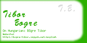 tibor bogre business card