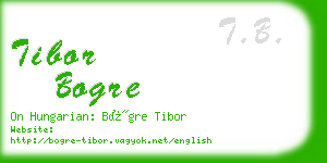 tibor bogre business card